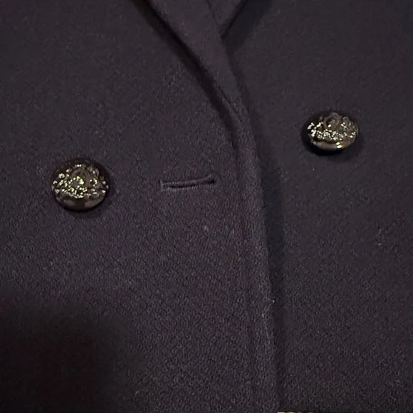 ME+EM | Short Italian Forever Wool Jacket Blazer Navy/Gold | US size 6 - Picture 4 of 13